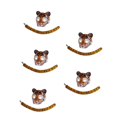 Healeved 5 Sätze Tiger Mask und Kostüm Atmungsaktive Tiermaske mit Elastischem Band Leichtes Bequemes Cosplay Zubehör für Halloween Karneval Maskenparty und Rollenspiele Healeved 5 Sätze Tiger Mask und Kostüm Atmungsaktive Tiermaske mit Elastischem Band Leichtes Bequemes Cosplay Zubehör für Halloween Karneval Maskenparty und Rollenspiele von Healeved