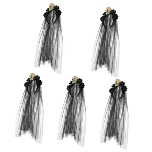 Healeved 5 Stück Gothic Haarreif mit Schleier Halloween Kopfschmuck für Damen Extravaganter Skull Haarschmuck für Kostümpartys Cosplay und Feiertage Healeved 5 Stück Gothic Haarreif mit Schleier Halloween Kopfschmuck für Damen Extravaganter Skull Haarschmuck für Kostümpartys Cosplay und Feiertage von Healeved
