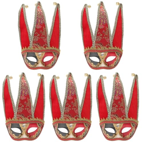 Healeved 5 Stück Halbgesichtsmaske für Karneval Venezianische Maskerade Maske für Männer und Frauen Wiederverwendbar und Haltbar für Halloween Fasching und Kostümpartys Healeved 5 Stück Halbgesichtsmaske für Karneval Venezianische Maskerade Maske für Männer und Frauen Wiederverwendbar und Haltbar für Halloween Fasching und Kostümpartys von Healeved