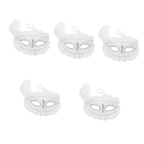 Healeved 5 Stück Halbmaske für Karneval Damenmaske mit und Perlendekor für Halloween und Festivalevents Anpassbare Vielseitig Einsetzbar Healeved 5 Stück Halbmaske für Karneval Damenmaske mit und Perlendekor für Halloween und Festivalevents Anpassbare Vielseitig Einsetzbar von Healeved