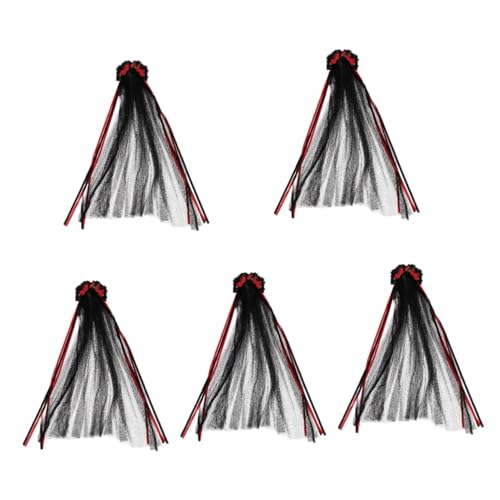 Healeved 5 Stück Halloween Haarreif mit Schwarzer und Schleife Blumenkopfschmuck für Damen für Halloween Karneval Festivitäten und Besondere Anlässe von Healeved