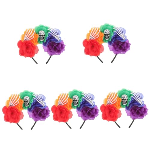 Healeved 5 Stück Halloween Haarreif mit Skelett Lustiger Kopfschmuck für Karneval und Halloween Feiern Handgemacht Strapazierfähig und Einfach zu Tragen für Erwachsene und Kreative Kostüme von Healeved