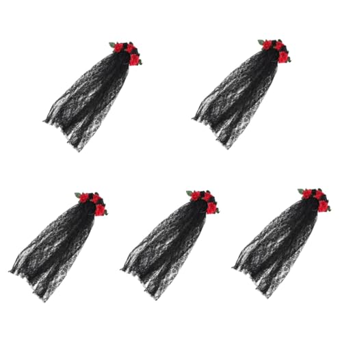Healeved 5 Stück Halloween Haarschmuck mit Schleier Gothic Blumenkranz Haarreif für Cosplay Kostümparty Hochzeiten Geeignet für Kopfgrößen Lebensechte Rosenblüten Vielseitig Einsetzbar Healeved 5 Stück Halloween Haarschmuck mit Schleier Gothic Blumenkranz Haarreif für Cosplay Kostümparty Hochzeiten Geeignet für Kopfgrößen Lebensechte Rosenblüten Vielseitig Einsetzbar von Healeved