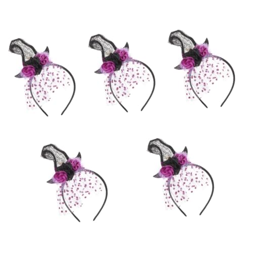 Healeved 5 Stück Halloween Hexenhut Haarreif mit Dekoration Kostüm Haarschmuck für Karneval und Partys Elastisches Stirnband für Erwachsene Gruselige Halloween Deko Accessoire Healeved 5 Stück Halloween Hexenhut Haarreif mit Dekoration Kostüm Haarschmuck für Karneval und Partys Elastisches Stirnband für Erwachsene Gruselige Halloween Deko Accessoire von Healeved