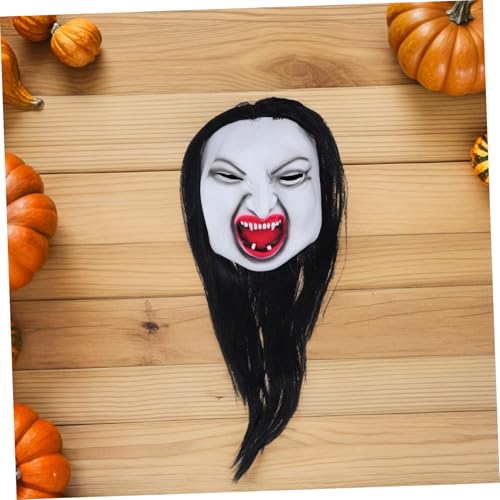 Healeved 5 Stück Horror Maske mit Langem Haar für Frauen Realistische Halloween Cosplay Kopfbedeckung Passend Leicht und Komfortabel für Party Bühnenauftritte und Gruselige Verkleidungen von Healeved