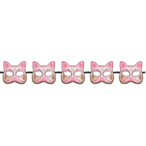 Healeved 5 Stück Katzenmaske für Halbe Gesichtsmaske für Halloween und Kostümpartys Leichte Sichere und Atmungsaktive Kunststoffmaske für Karneval Cosplay und Feiern Healeved 5 Stück Katzenmaske für Halbe Gesichtsmaske für Halloween und Kostümpartys Leichte Sichere und Atmungsaktive Kunststoffmaske für Karneval Cosplay und Feiern von Healeved