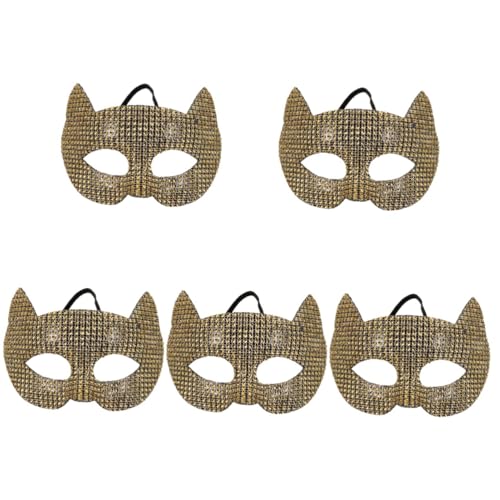 Healeved 5 Stück Katzenmaske mit Strass für Cosplay und Maskerade Einzigartige Tiermaske für Halloween Karneval und Aufführungen als oder Fotorequisit Healeved 5 Stück Katzenmaske mit Strass für Cosplay und Maskerade Einzigartige Tiermaske für Halloween Karneval und Aufführungen als oder Fotorequisit von Healeved