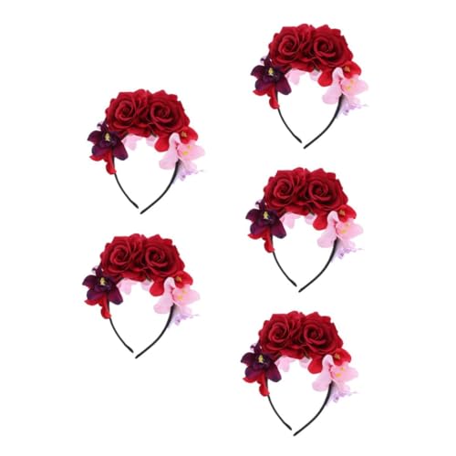 Healeved 5 Stück Künstliche Rosen Haarreif Halloween Party Kopfschmuck Leichtes Stirnband mit Realistischen Rosen Komfortabel für Damen Halloween Kostüm und Mexikanisches Tag Toten Fest Healeved 5 Stück Künstliche Rosen Haarreif Halloween Party Kopfschmuck Leichtes Stirnband mit Realistischen Rosen Komfortabel für Damen Halloween Kostüm und Mexikanisches Tag Toten Fest von Healeved