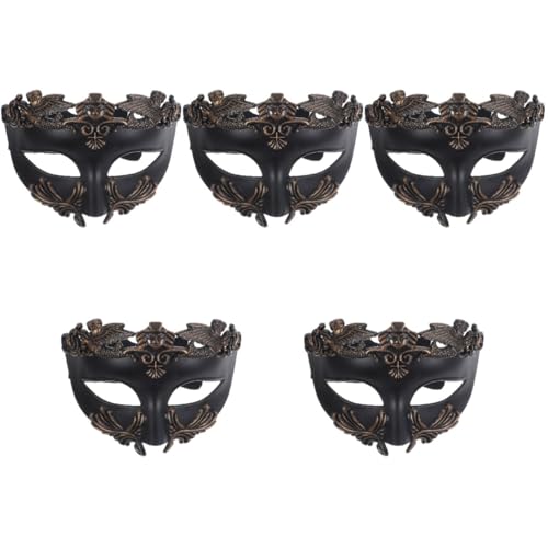 Healeved 5 Stück Maske für Kostümparty Halbgesichtsmaske mit Einzigartigem Muster für Maskerade und Tanzveranstaltungen für Halloween und Festivals von Healeved