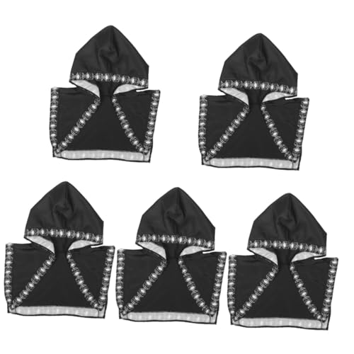 Healeved 5 Stück Punk Halloween Umhang mit Kapuze Mittelalterlicher Kurz Cape für Cosplay Kostümparty und Karneval Stilvoller Umhang für Damen Schwarz Healeved 5 Stück Punk Halloween Umhang mit Kapuze Mittelalterlicher Kurz Cape für Cosplay Kostümparty und Karneval Stilvoller Umhang für Damen Schwarz von Healeved