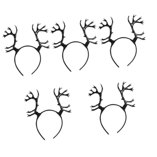 Healeved 5 Stück Rentier Geweih Haarband Dunkel Schwarzes Antler Headband für Weihnachten und Halloween Bequemes Sicheres Material Vielseitig Einsetzbar für Kostüme Cosplay und Partys Healeved 5 Stück Rentier Geweih Haarband Dunkel Schwarzes Antler Headband für Weihnachten und Halloween Bequemes Sicheres Material Vielseitig Einsetzbar für Kostüme Cosplay und Partys von Healeved
