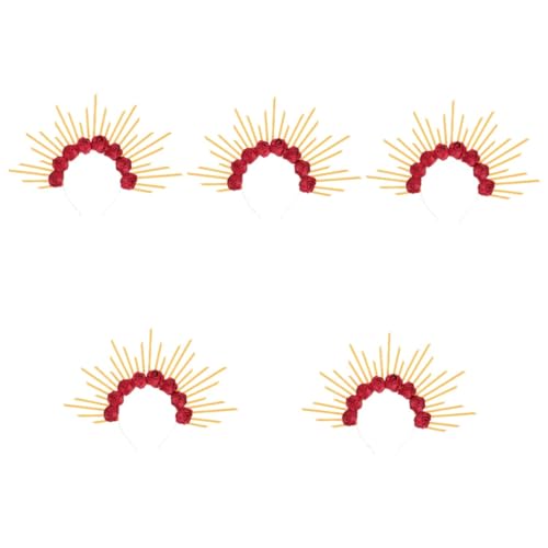 Healeved 5 Stück Rotes Spike Crown Stirnband Damen Haarreif für Halloween Cosplay Party Göttin Kopfschmuck Komfortabel Braut Zubehör Healeved 5 Stück Rotes Spike Crown Stirnband Damen Haarreif für Halloween Cosplay Party Göttin Kopfschmuck Komfortabel Braut Zubehör von Healeved