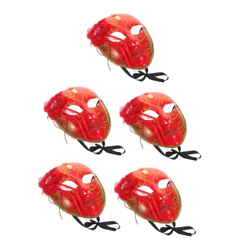 Healeved 5 Stück Rotes Teiliges Masken für Erwachsene Karnevalsmaske mit Quaste Dekoratives Kostümzubehör für Maskerade Halloween und Themenpartys Healeved 5 Stück Rotes Teiliges Masken für Erwachsene Karnevalsmaske mit Quaste Dekoratives Kostümzubehör für Maskerade Halloween und Themenpartys von Healeved