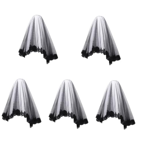 Healeved 5 Stück Schwarzer Schleier für Halloween Gothic Kostüme Vielseitig für Braut und Cosplay Events Leicht und Perfektes Accessoire für Partys von Healeved