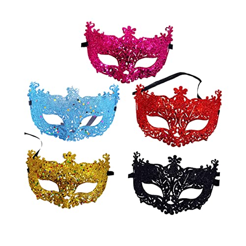 Healeved 5 Stück Teiliges Fox Cosplay Masquerade Masken mit Glitzer Halbe Gesichtsmaske in Gold Rot Blau Rosa für Karneval Tanzparty Kostümparty Healeved 5 Stück Teiliges Fox Cosplay Masquerade Masken mit Glitzer Halbe Gesichtsmaske in Gold Rot Blau Rosa für Karneval Tanzparty Kostümparty von Healeved