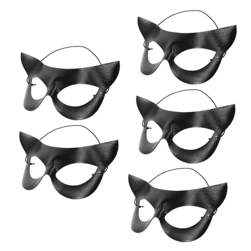 Healeved 5 Stück Teiliges Halbe Katzenmaske Damen Schwarz Leicht für Halloween Karneval Maskenball Cosplay Party Vielseitige Katzen Gesichtsmaske Stilvolle Halbgesichtsmaske Healeved 5 Stück Teiliges Halbe Katzenmaske Damen Schwarz Leicht für Halloween Karneval Maskenball Cosplay Party Vielseitige Katzen Gesichtsmaske Stilvolle Halbgesichtsmaske von Healeved