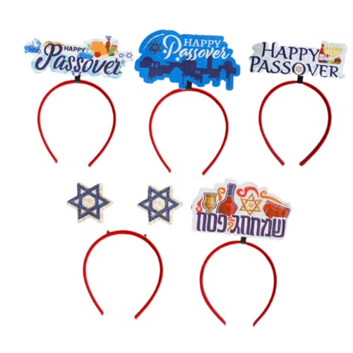 Healeved 5 Stück Teiliges Passover Party Stirnband Dekoratives Haarband mit Flexibler Größe Leichtes Kopfschmuck accessoire für Damen und Herren Komfortabel und Vielseitig für Feiern und von Healeved