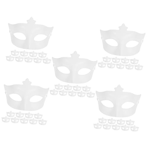 Healeved 50 Stck. Cosplay Halbmaske Unbemalt Diy Halbmaske für Halloween und Maskerade Partys Kreative Gestaltung für Kostüme Leicht und für Designs von Healeved