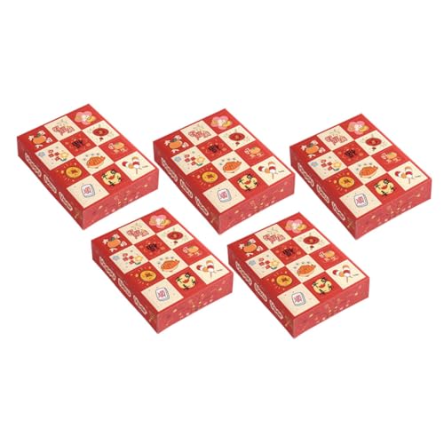 Healeved 5Er-Box Dongdongle Leere Box Süßigkeiten Box Geschenkbox zum Mondjahr das Geschenk Geschenke Lotteriekoffer leer Lottokoffer aus Papier selbstgemacht Kasten Wagen von Healeved