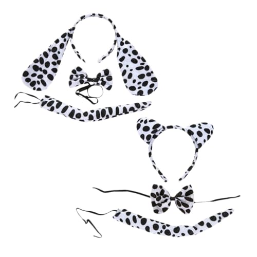 Healeved 6 Sätze Kopfschmuck Gefleckt Halloween Kostüm Cosplay-requisiten Für Cosplay-partyzubehör Dalmatiner-muster-kopfschmuck Dalmatiner Kopfschmuck Weiß Flanell von Healeved