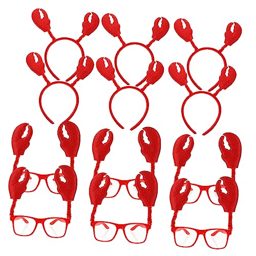 Healeved 6 Sätze Krabbenaugenlinsenrefer Kostüm Halloween Stirnband Haarbänder Krabbenhaarzubehör für Bands Krebs-Sonnenbrille Krabben-Partygeschenke Krabbengläser Vlies rot Healeved 6 Sätze Krabbenaugenlinsenrefer Kostüm Halloween Stirnband Haarbänder Krabbenhaarzubehör für Bands Krebs-Sonnenbrille Krabben-Partygeschenke Krabbengläser Vlies rot von Healeved