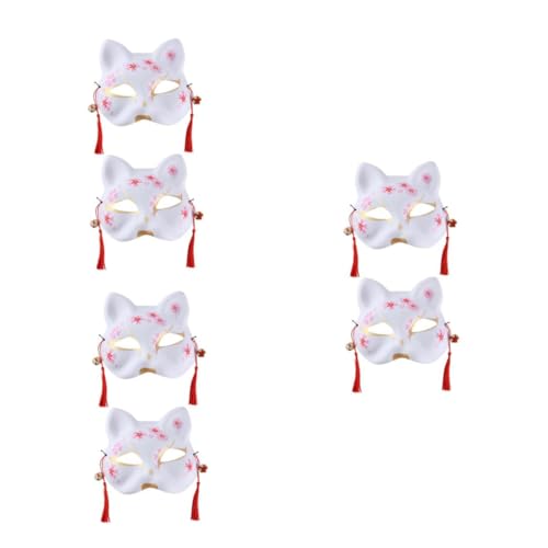 Healeved 6 Stck. Japanische Fuchs Halbmaske Cosplay Masken für Halloween und Festivals Handgefertigte Dekorationsmaske mit Traditionellem Muster für Bühnenaufführungen und Partys Healeved 6 Stck. Japanische Fuchs Halbmaske Cosplay Masken für Halloween und Festivals Handgefertigte Dekorationsmaske mit Traditionellem Muster für Bühnenaufführungen und Partys von Healeved