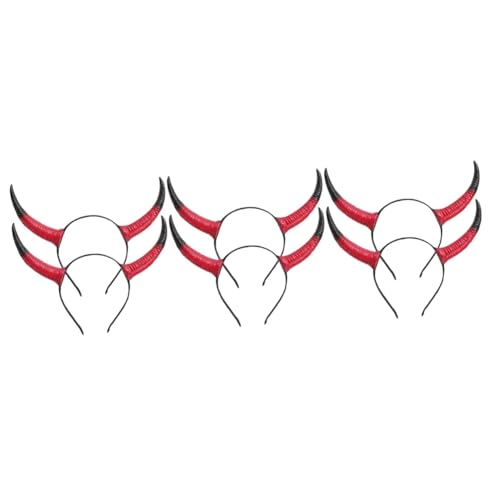Healeved 6 Stck. Ox Horn Haarband für Damen Leichtes Langlebiges Stirnband mit Kreativem Teufelshorn Design als Party Kostüm Accessoire für Halloween Karneval Weihnachten und von Healeved