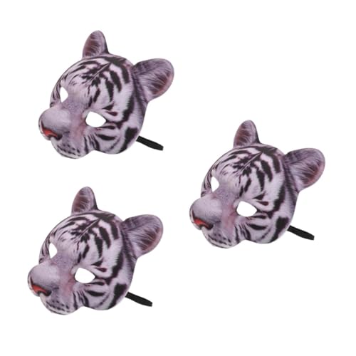 Healeved 6 Stck. Tiger Masken Leichtem Material mit Atmungsaktiven Öffnungen Halbe Tiergesichtsmasken für Halloween Karneval Cosplay und Maskenball und Auffällig für Erwachsene von Healeved