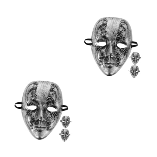 Healeved 6 Stck. Venezianische Maskerade Silber Halloween Karneval Maske Vintage Vollgesichtsmaske für Kostüm Ball Hochzeit Maskenball Party Zubehör Healeved 6 Stck. Venezianische Maskerade Silber Halloween Karneval Maske Vintage Vollgesichtsmaske für Kostüm Ball Hochzeit Maskenball Party Zubehör von Healeved