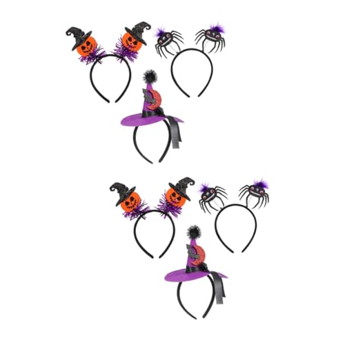 Healeved 6 Stück Halloween Haarreif für Süße Haarschmuck Accessoires mit Spinnen Fledermaus und Kürbis für Halloween Partys und Kostüme von Healeved