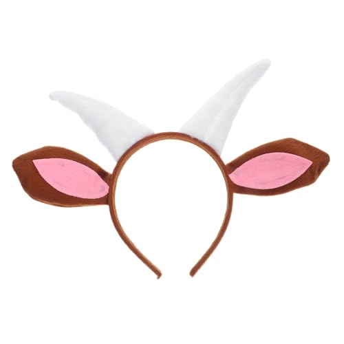 Healeved 6 Stück Plüsch Ziegenhörner Stirnband Cartoon Tierohren Haarreif für Halloween Karneval Kostüm Party Fasching von Healeved