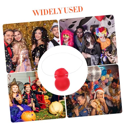 Healeved 6 Stück Rote Clownnasen aus Elastische Karneval Clown Kostüm Accessoires für Fasching und Cosplay von Healeved