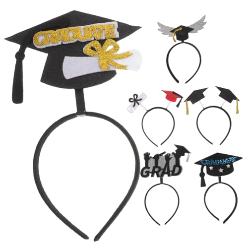 Healeved 6 Stück Teiliges Abschluss Stirnband für Graduierungsfeiern Verschiedene Designs für Unvergessliche Fotos und Festliche Anlässe Bequem und Rutschfest für Partys Cosplay und Mehr von Healeved