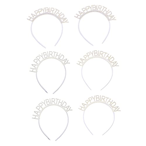 Healeved 6 Stück Teiliges Geburtstags Stirnband für Rutsch Haarband mit Glitzer und Perlen für Mädchen für Partys und Feiern von Healeved