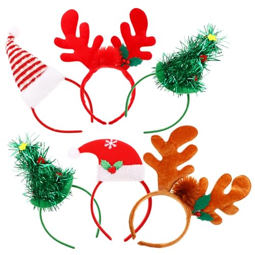 Healeved 6 Stück Teiliges Weihnachts Haarreif mit Weichen Elastischen Stoffrentiergeweihen und Kleinen Weihnachtsmützen Dekorativ Bequem für Erwachsene für Weihnachtsfeiern und Festliche Healeved 6 Stück Teiliges Weihnachts Haarreif mit Weichen Elastischen Stoffrentiergeweihen und Kleinen Weihnachtsmützen Dekorativ Bequem für Erwachsene für Weihnachtsfeiern und Festliche von Healeved