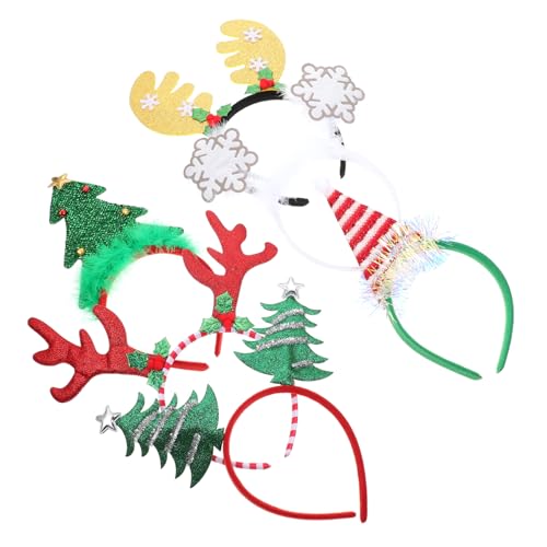 Healeved 6 Stück Teiliges Weihnachts Stirnband aus Hochwertigem Stoff Einzigartige Cartoon Haarreifen mit Schneeflocken und Rentiergeweih Flexible Bequeme Haarschmuck Deko für Kostüm und Healeved 6 Stück Teiliges Weihnachts Stirnband aus Hochwertigem Stoff Einzigartige Cartoon Haarreifen mit Schneeflocken und Rentiergeweih Flexible Bequeme Haarschmuck Deko für Kostüm und von Healeved
