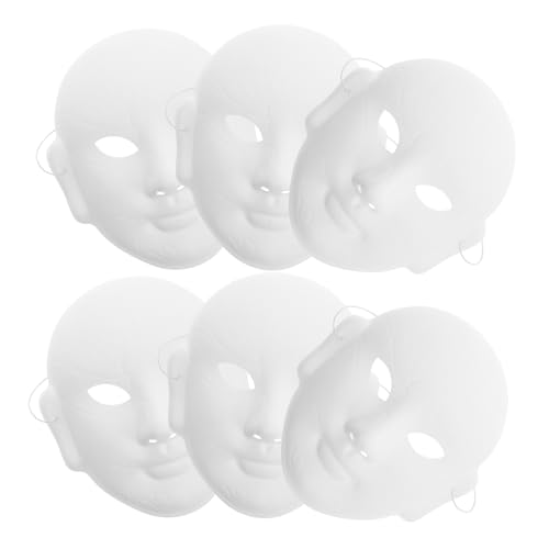 Healeved 6Stücke DIY Papiermasken Weiß Bemalbar Blanko für Halloween Kostümparty Cosplay Kunstprojekte Gruppenevents mit Traditionellem Peking Opern Kreative Healeved 6Stücke DIY Papiermasken Weiß Bemalbar Blanko für Halloween Kostümparty Cosplay Kunstprojekte Gruppenevents mit Traditionellem Peking Opern Kreative von Healeved