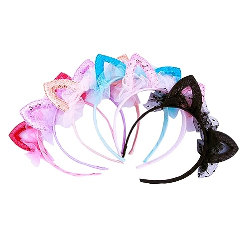 Healeved 6Stücke Teiliges Süßes Katzenohren Haarreif mit Pailletten und Spitze Verspielter Kopfschmuck für Partys Halloween und Karneval für Partyzubehör Healeved 6Stücke Teiliges Süßes Katzenohren Haarreif mit Pailletten und Spitze Verspielter Kopfschmuck für Partys Halloween und Karneval für Partyzubehör von Healeved