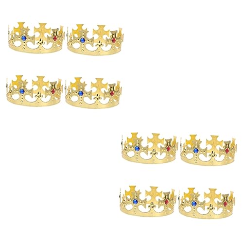 Healeved 8 Stck Goldene Prinz Kostüm Zubehör Leichtes Partyzubehör für Geburtstagsfeier Edle Tragbare Krone für Langlebig und Komfortabel für Themenpartys und Feiern von Healeved