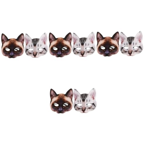 Healeved 8 Stck. Katzenmasken Cosplay Masken für Maskerade Halloween Realistische Tiermasken mit Augenschlitzen für Partys und Festivals Healeved 8 Stck. Katzenmasken Cosplay Masken für Maskerade Halloween Realistische Tiermasken mit Augenschlitzen für Partys und Festivals von Healeved