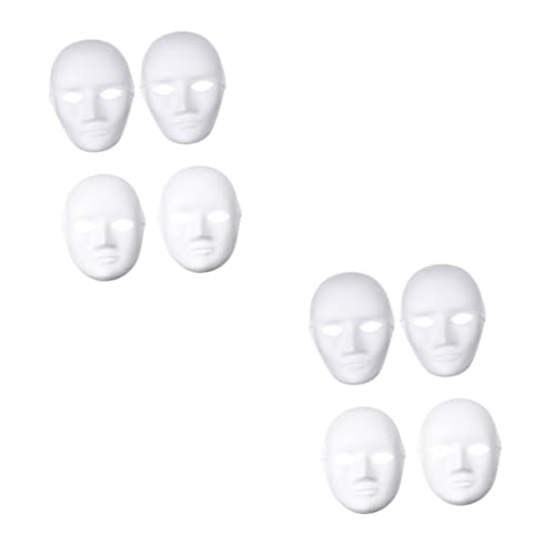 Healeved 8 Stck. Teiliges Halloween DIY Papiermasken- Weiße Unbemalte Papierpulp-masken Herren-gesichtsmasken Leichte Faschingsmasken zum Bemalen für Party Ball Festival und Kostüm von Healeved