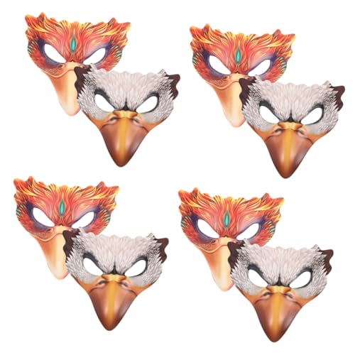 Healeved 8 Stck. Tiermaske PU und Kreative Halbmaske für Halloween Karneval Mottopartys Vogel Design für Festlichkeiten und Cosplay von Healeved
