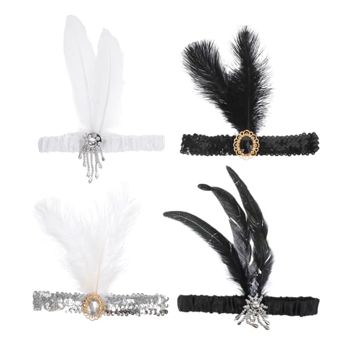 Healeved 8 Stück Damen Haarband mit Perlen Kopfbedeckung für Karneval Halloween Festlichkeiten Haarschmuck mit Perlen von Healeved