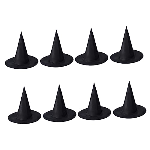 Healeved 8 Stück Teiliges Halloween Hexenhut Schwarz Langlebiger Zauberer und Magierhut Cosplay Party Zubehör für Hexe Zauberer Ritter Leicht für Festlichkeiten und Maskeraden von Healeved