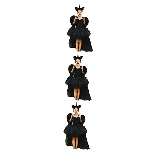 Healeved 9 Stck. Kleid + Kopfschmuck + Flügel Cosplay Kostüme Halloweenkostüm Brautkleider Kleiner Umhang Performance-kleidung Halloween -kostüm Schwarz Healeved 9 Stck. Kleid + Kopfschmuck + Flügel Cosplay Kostüme Halloweenkostüm Brautkleider Kleiner Umhang Performance-kleidung Halloween -kostüm Schwarz von Healeved