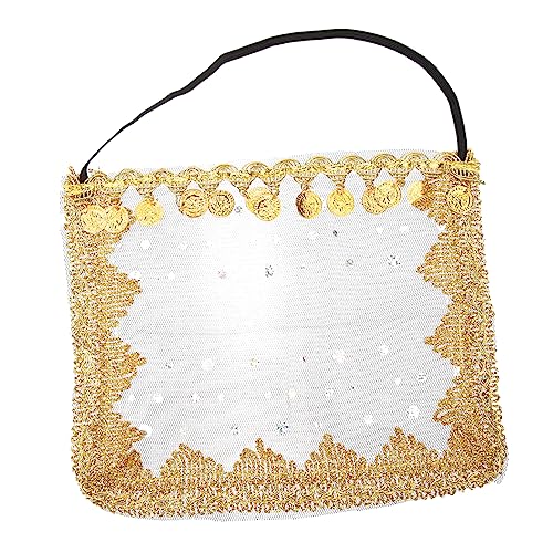 Healeved Bauchtanz Gesichtsschleier Mit Pailletten Mystischer Cosplay Schleier Für Damen Accessoire Für Kostümpartys Bauchtanz Aufführungen von Healeved
