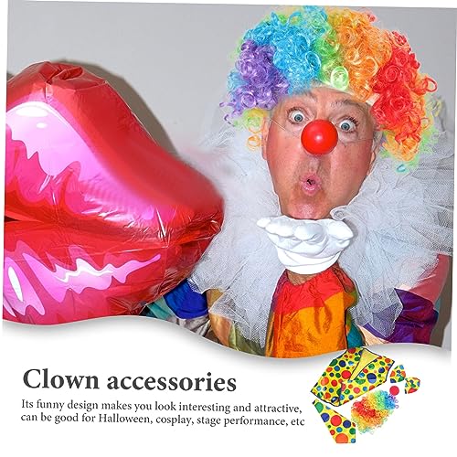 Healeved Clown Cosplay Kostüm für Erwachsene Teilig mit Perücke Nase Weste Fliege für Halloween Karneval Bühnenauftritte und von Healeved