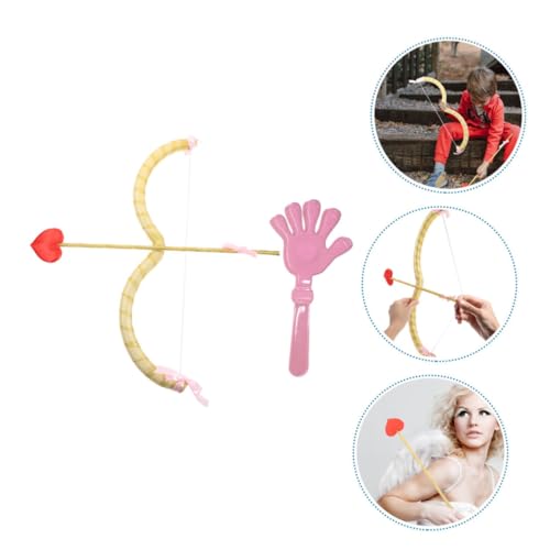 Healeved Cupid Kostüm mit Gold Rosa Bogen und Handklappern als Accessoire Cupid Cosplay Requisite für Valentinstag Party Geeignet für Damen und Mädchen Healeved Cupid Kostüm mit Gold Rosa Bogen und Handklappern als Accessoire Cupid Cosplay Requisite für Valentinstag Party Geeignet für Damen und Mädchen von Healeved