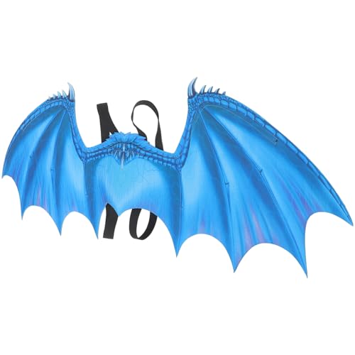 Healeved Drachenflügel Cosplay Kostüm Halloween Party Zubehör Stabile Leichte Hautfreundliche Flügel für Karneval und Verkleidung Blaues Flügel Jungen und Mädchen von Healeved