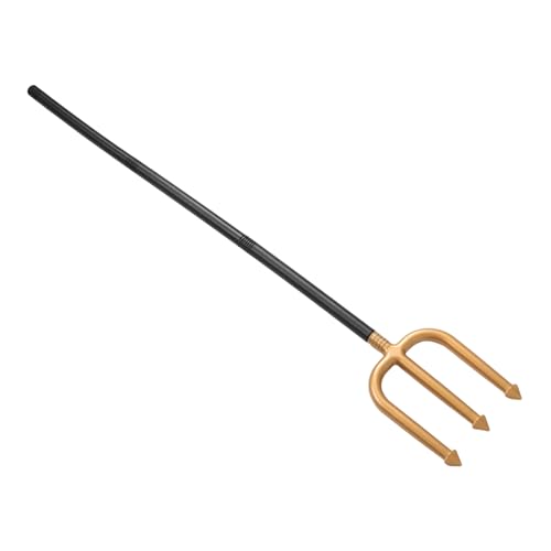 Healeved Dreizack Aus Kunststoff Teufelsgabel Dreizack Pitchgabel-stütze Gefälschte Heugabel Halloween-gabeln Mistgabel-kostüm-Requisite Kostüm Dreizack Plastik Golden von Healeved